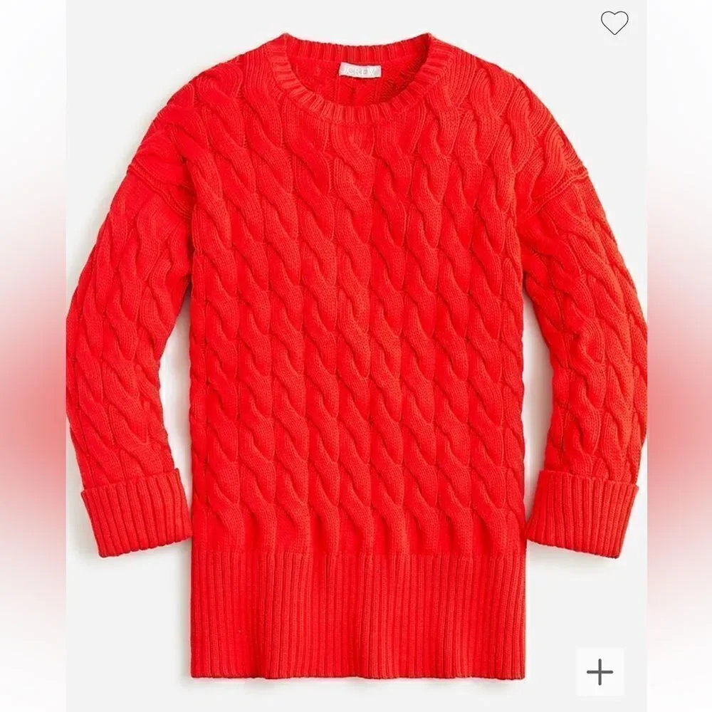 J. CREW Women’s Cable Knit Sweater Sz XS-S in Scarlett